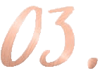 Stylish rose gold number 03 on a white background.