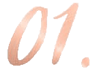 Stylish rose gold number '01' with a shiny metallic finish.