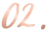 Stylish rose gold number '02.' on a white background.