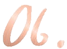 Stylish metallic rose gold number six with a dot.