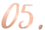 Stylish rose gold number 05 with a metallic finish.